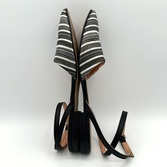 Re-Soul Silk Leather Ankle Wrap Flats Size 39 Black Modern Coastal Italy Retro - Picture 5 of 9